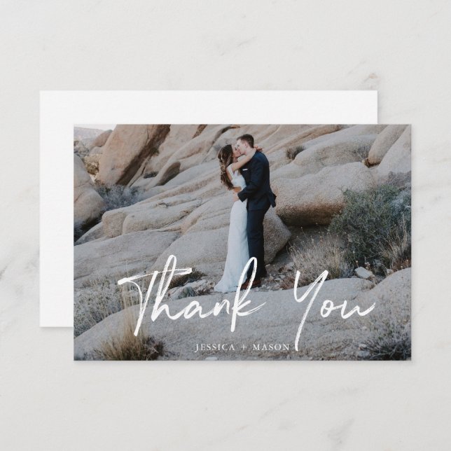 Hand Lettering Wedding Thank You Card (Front/Back)