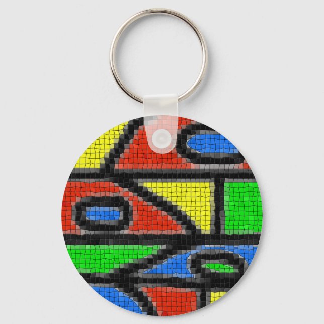 Hand-made mosaic, modern art. keychain (Front)