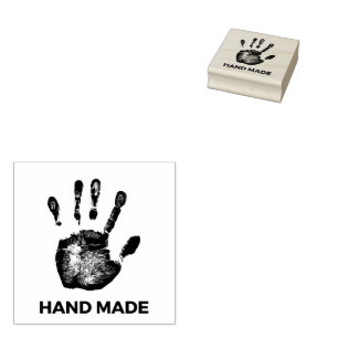Hand Made Rubber Stamp - Handprint Design
