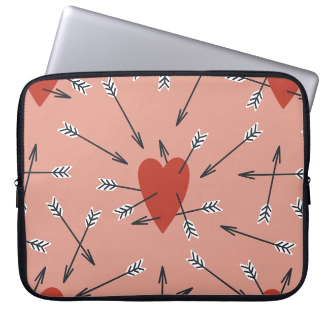 Hand made seamless pattern with flat illustrations laptop sleeve (Front)