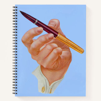 hand me a pen notebook