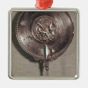 Hand mirror depicting Leda and the swan Metal Ornament
