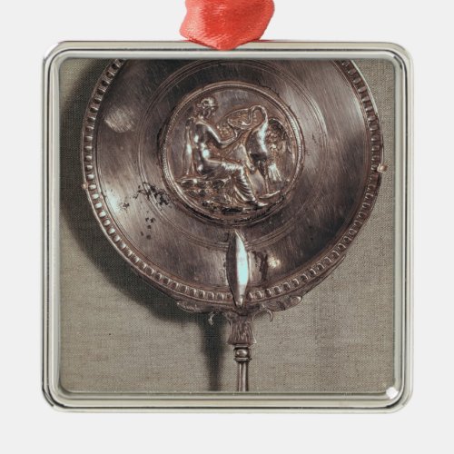 Hand mirror depicting Leda and the swan Metal Ornament