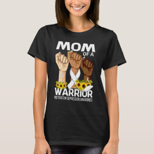 Hand Mom Of A Warrior Postpartum Depression Awaren T-Shirt
