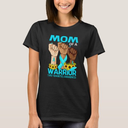 Hand Mom Of A Warrior Type 1 Diabetes Awareness T_Shirt