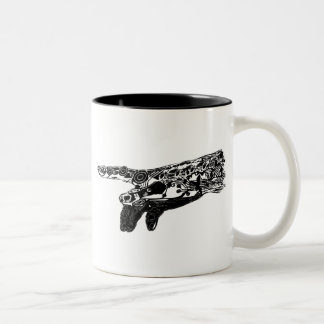 Hand of a Cyborg God? Two-Tone Coffee Mug