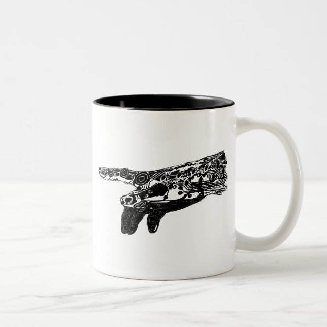 Hand of a Cyborg God? Two-Tone Coffee Mug (Right)
