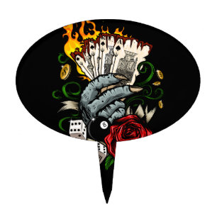Hand Of Cards Cake Topper