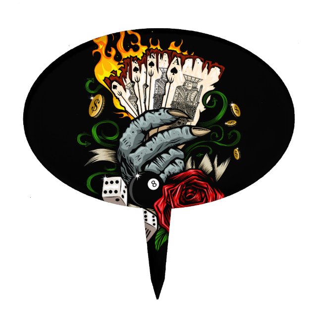 Hand Of Cards Cake Topper (Front)