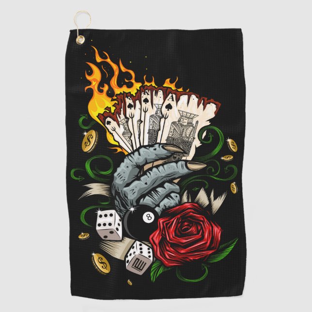 Hand Of Cards Golf Towel (Front)