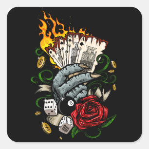Hand Of Cards Square Sticker