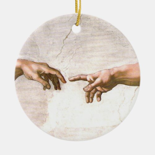 Hand of God by Michelangelo Ceramic Ornament