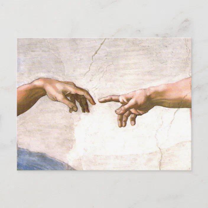 Hand Of God By Michelangelo Postcard Zazzle Com