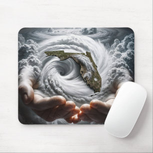 Hand Of God Holding Florida in a Hurricane Mouse Pad
