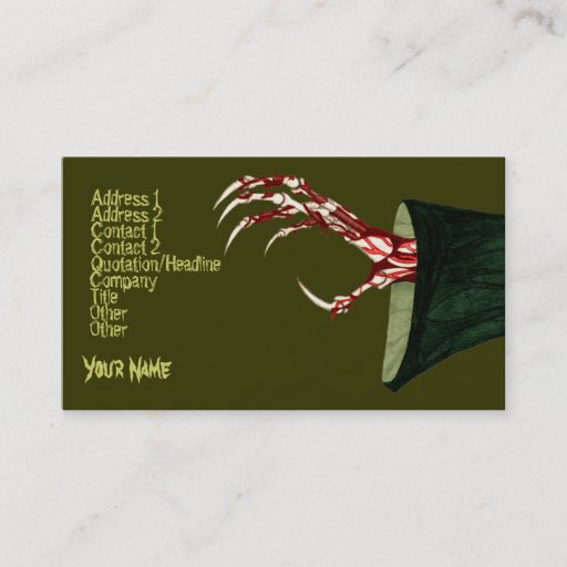 Customizable Hand Of Grim Business Cards
