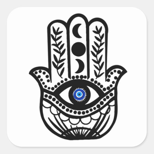 Hand of Hamsa Fatima Evil Eye Square Sticker