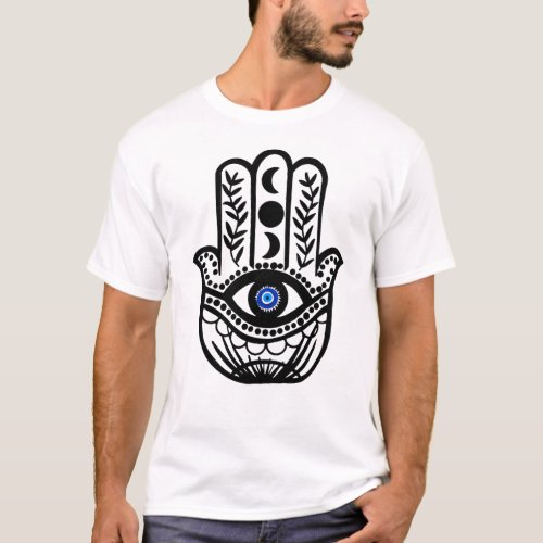 Hand of Hamsa Fatima Evil Eye T_Shirt