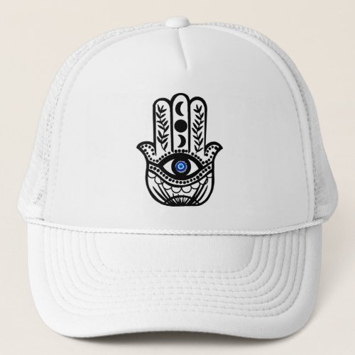 Hand of Hamsa Fatima Evil Eye Trucker Hat