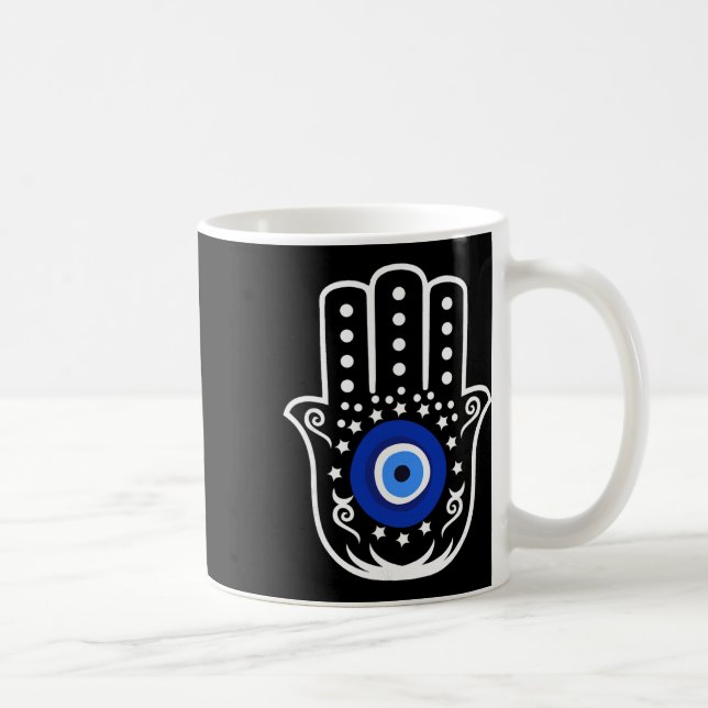 Hand Of Hamsa Fatima Turkish Tiger Eye Evil Protec Coffee Mug (Right)