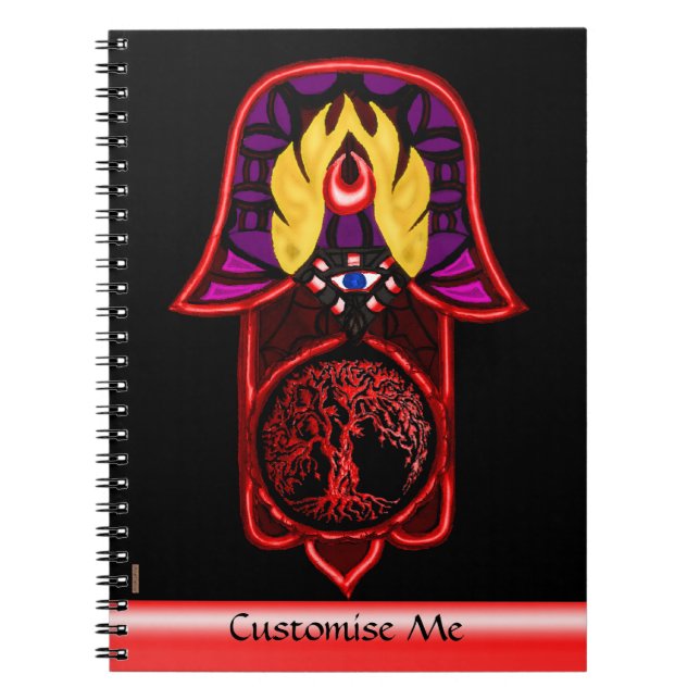 Hand of Hamsa feat: Tree of Life 3 Notebook (Front)