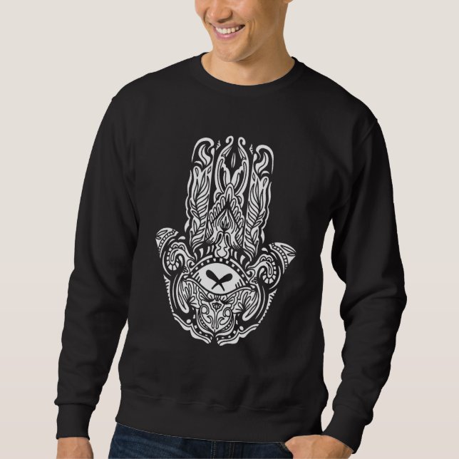 Hand of Hamsa Hinduism Fatima Arabic 1 Sweatshirt (Front)