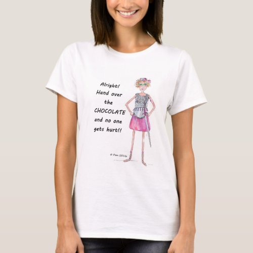 Hand over chocolate demand armor watercolor sketch T_Shirt