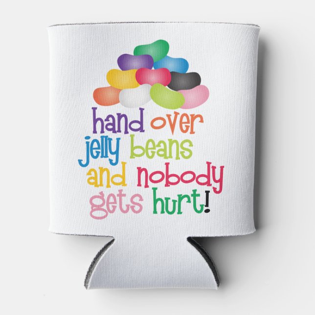Hand Over Jelly Beans Can Cooler (Front)
