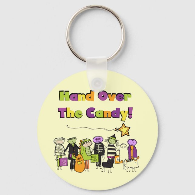 Hand Over the Candy Halloween Tshirts and Gifts Keychain (Front)