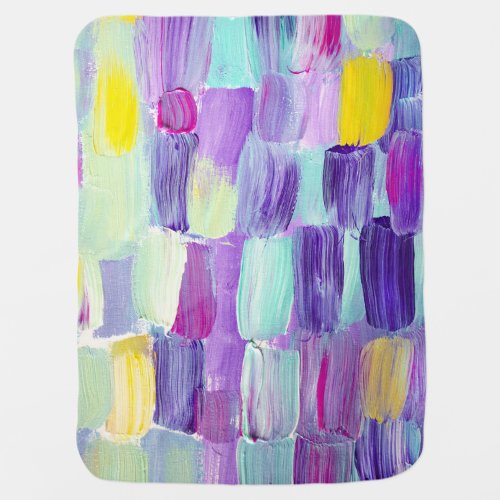 Hand Painted Abstract Art Background Baby Blanket