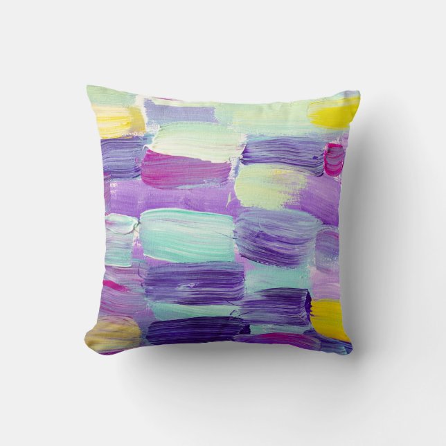 Hand Painted Abstract Art Background Throw Pillow (Front)