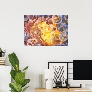 Hand Painted Abstract Flowers Gouache Fantasy Ar Poster