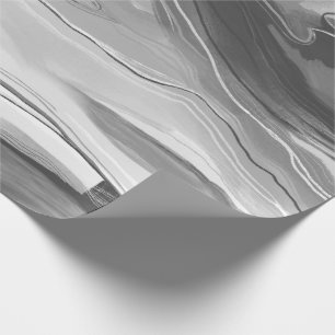Hand painted abstract painting marbled black white wrapping paper