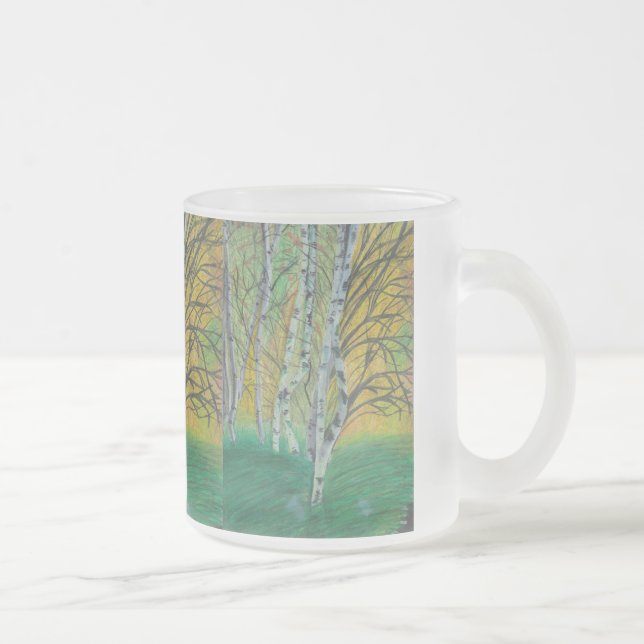 Hand Painted Art Frosted mug Coffee Mug Cup (Right)
