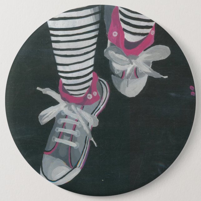 Hand Painted Art Print Backpack Button Pin (Front)