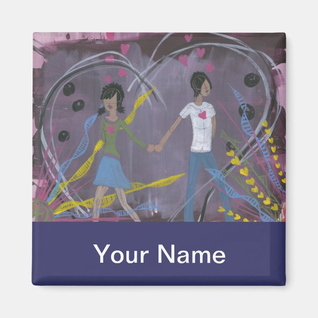 Hand Painted Art Print Locker Magnet Fridge Magnet (Front)