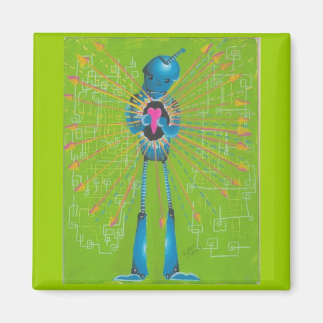 Hand Painted Art Print Locker Magnet Fridge Magnet (Front)