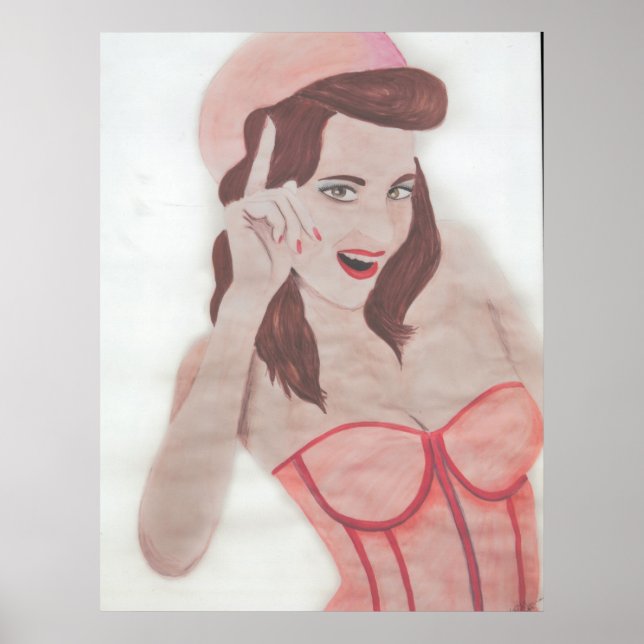 Hand Painted Art Print Wall Poster Painting by KJ (Front)