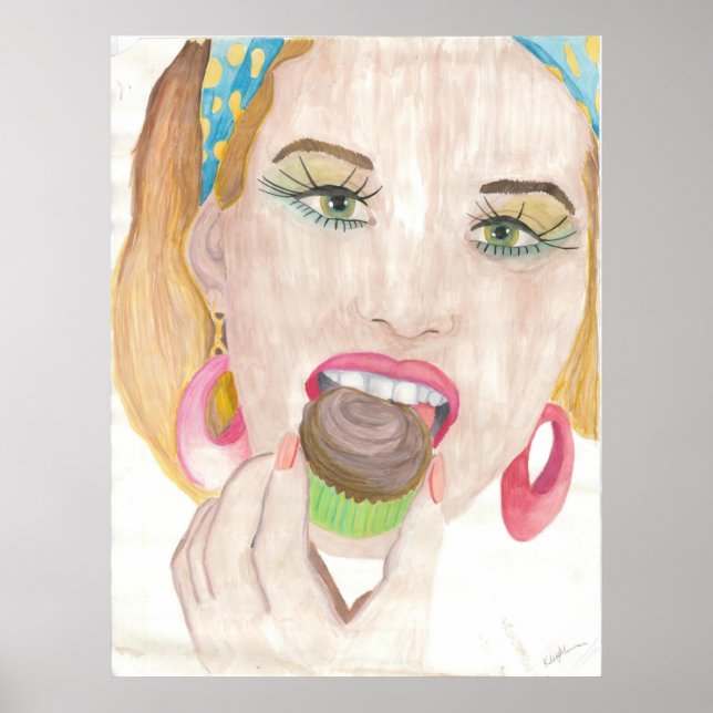 Hand Painted Art Print Wall Poster Painting by KJ (Front)