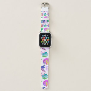 Hand-painted autumn flowers, seamless pattern. apple watch band