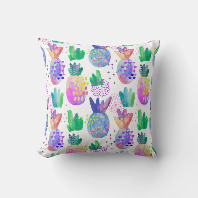 Hand-painted autumn flowers, seamless pattern. throw pillow (Front)