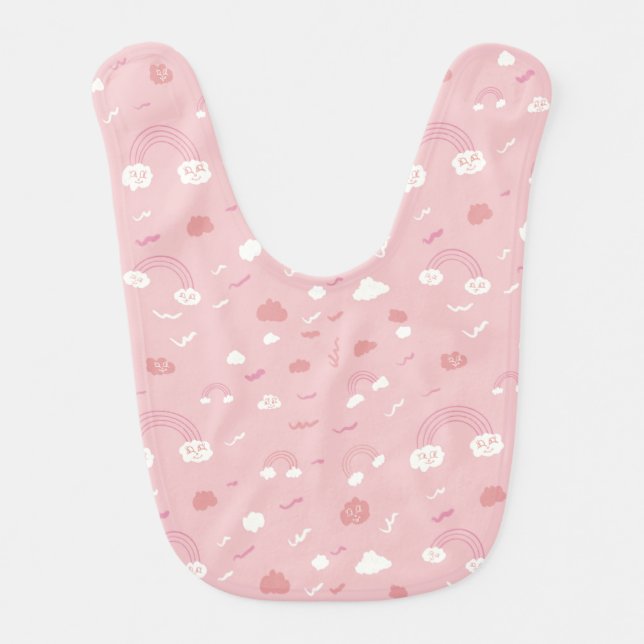 Hand Painted Baby Bib -“Pink Magic” (Front)