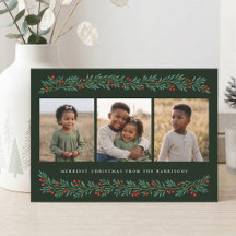 Hand Painted Berry Botanical Christmas Photo