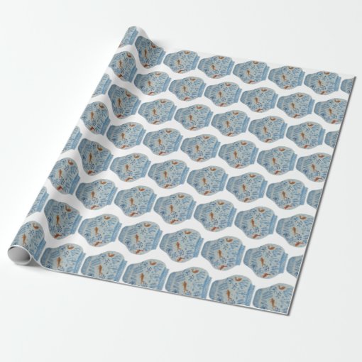Hand Painted Blue and White Ginger Jar Wrapping Paper Zazzle