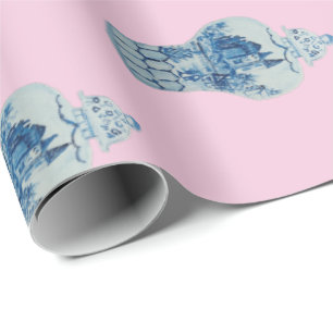 Hand Painted Blue and White Ginger Jar Wrapping Paper