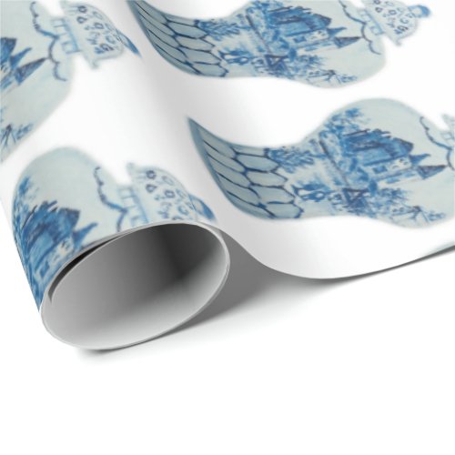 Hand Painted Blue and White Ginger Jar Wrapping Paper