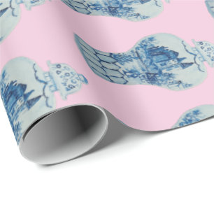 Hand Painted Blue and White Ginger Jar Wrapping Paper