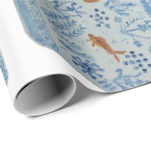 Hand Painted Blue and White Ginger Jar Wrapping Paper