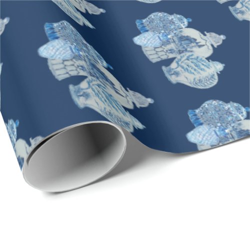 Hand Painted Blue and White Ginger Jars Wrapping Paper