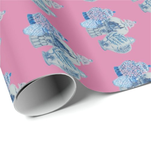 Hand Painted Blue and White Ginger Jars Wrapping Paper