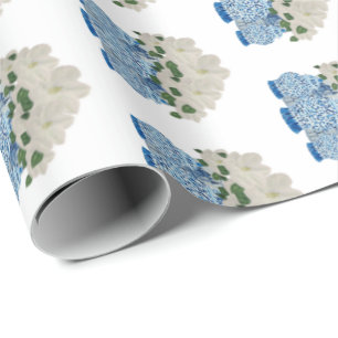 Hand Painted Blue Ginger Jar Wrapping Paper